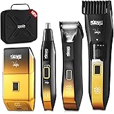 DSP 4-in-1 Men's Grooming Kit, Manscape Adjustable Beard Trimmer, Body Trimmer, Nose Hair Trimmer & Foil Shaver, IPX7 Waterproof, LED Display, Cordless for Face & Body, for Home, Gift for Men