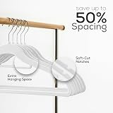 Utopia Home Velvet Coat Hangers Adult Heavy Duty Non-Slip 360° Hook White 20 view 5