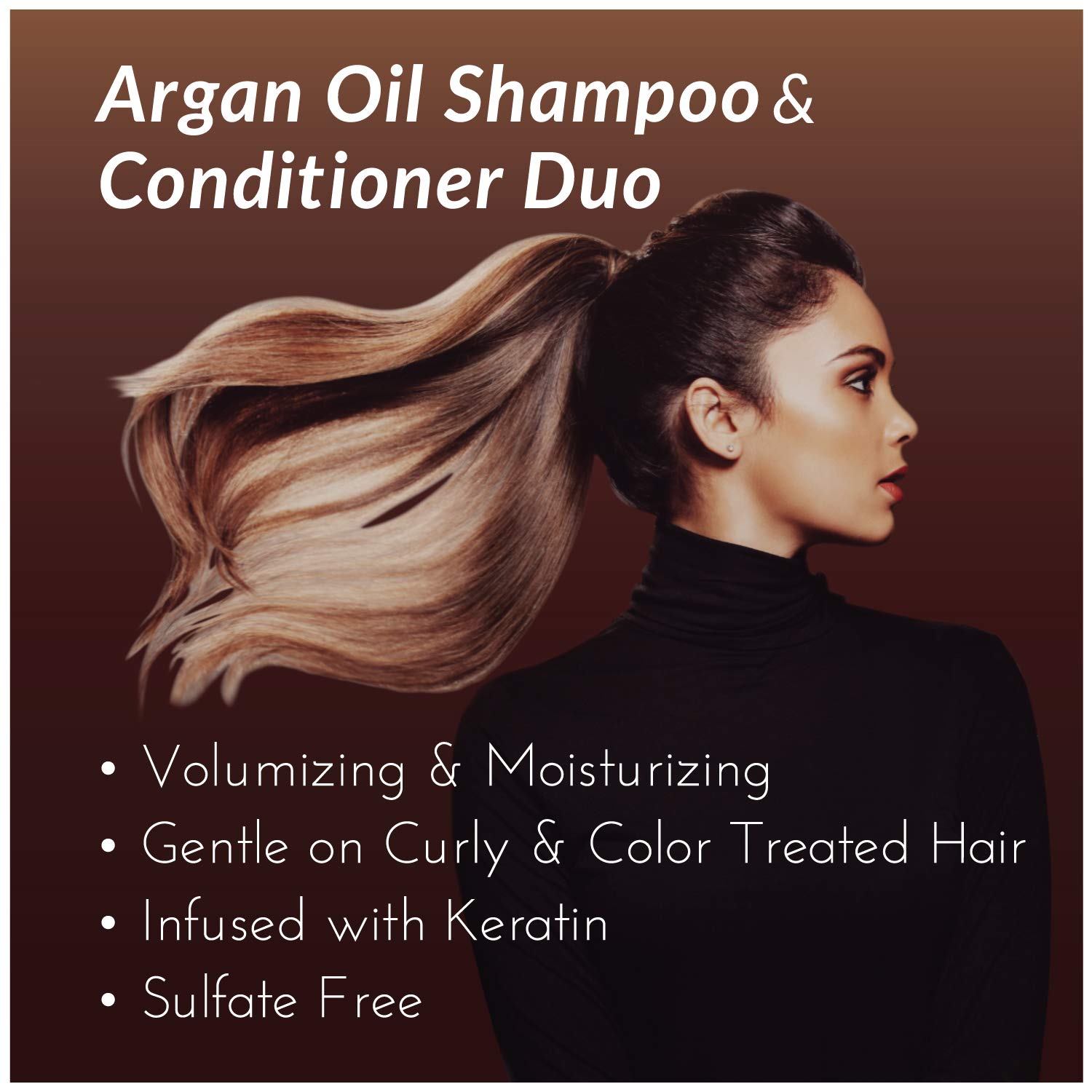 ArtNaturals Moroccan Argan Oil Shampoo - (16 Fl Oz / 473ml) - Moisturizing, Volumizing Sulfate Free Shampoo for Women, Men and Teens - Used for Colored and All Hair Types, Anti-Aging Hair Care : Beauty