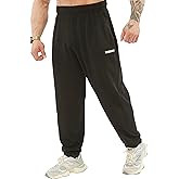 Men's Baggy Sweatpants, Loose Fit Gym Workout Pants with Pockets