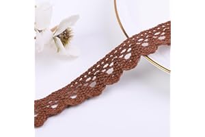 DYSHIPEN 30Yards Lace Ribbon 0.7Inch Wide Multi-Colored Lace Edge Trim for Sewing,Crochet Lace for Craft,Costume or Jewelry and Sewing (Brow)