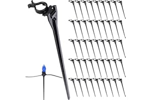 EBaokuup 100pcs 7.5 Inch Christmas Light Stakes,Yard Lawn Light Stakes for C7 C9 Christmas String Lights,Universal Outdoor Light Holders for Christmas Decorations Garden Patio Path (Black-7.5")