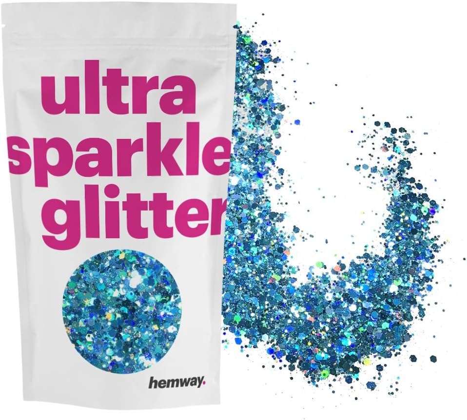 Hemway Ultra Sparkle Glitter Turquoise Holographic Mix 100g Mixed