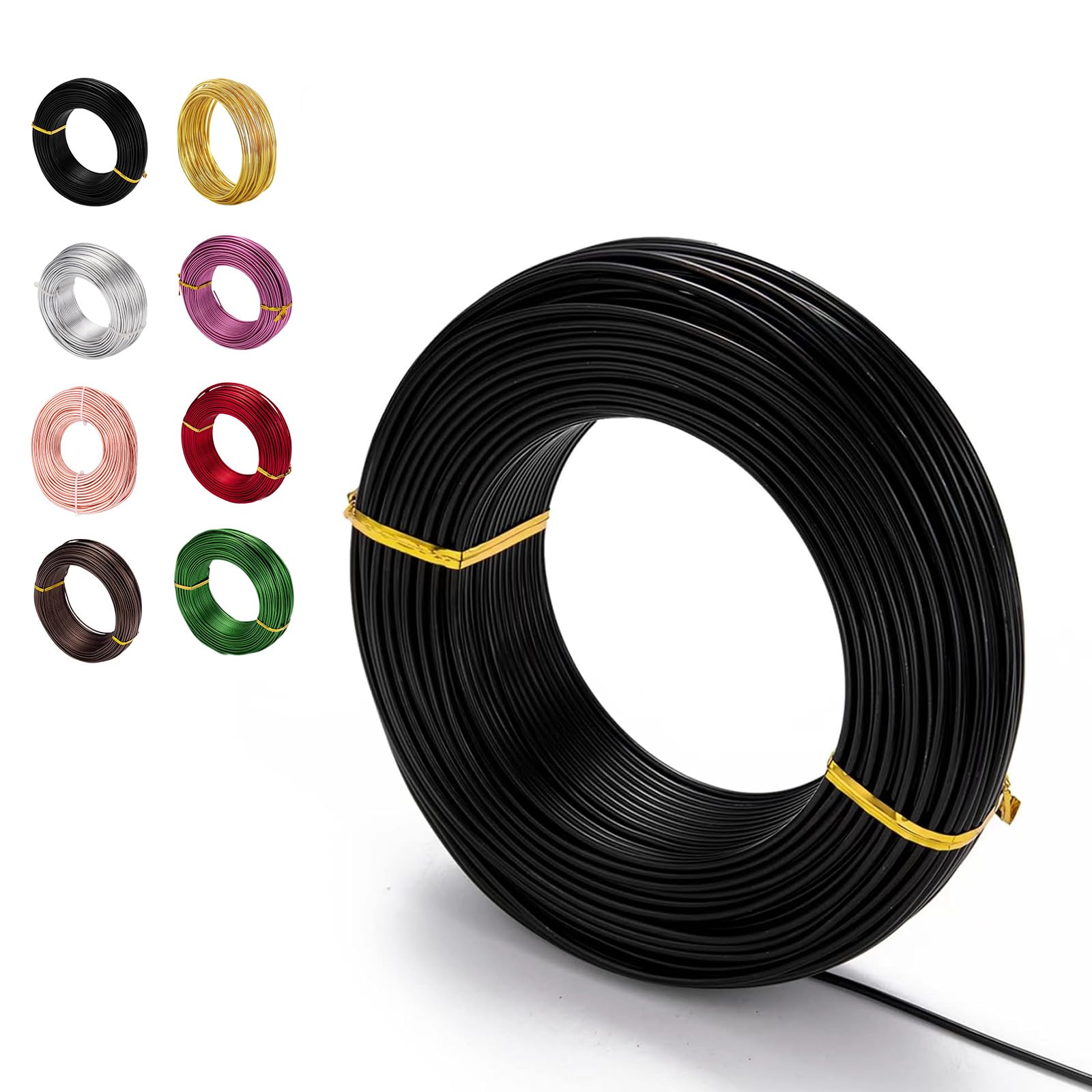12 Gauge Aluminum Craft Wire, 2mm Black, Bendable, 100 Ft/30m, Perfect for Floral, Sculpting, Jewelry and Xmas Wreath Making