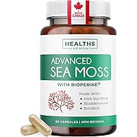 Irish Sea Moss Capsules | 1400MG Complex with Bladderwrack, Burdock Root & Black Pepper for Enhanced Absorption | Powerful An