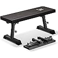 Flat Weight Bench - Heavy Duty Foldable Workout Bench for Home Gym, 1300lb Capacity Adjustable Strength Training Bench Press for Ab and Full Body Exercises, Sturdy and Easy to Fold