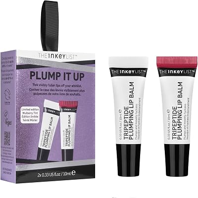The INKEY List Plump It Up Lip Balm Duo 20ml Tripeptide Tinted Hydration Vegan