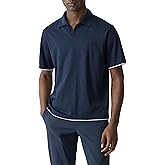 Theory Men's Double Layered Johnny Collar Polo in Foundation Jersey
