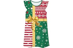 uideazone Girls Nightgowns Flutter Sleeve Pajamas Dress 3D Printed Princess Nightdress Size 5-12