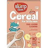 Slurrp Farm Multigrain Baby Cereal | Ragi, Almond &amp; Banana | No Added Sugar, No Milk, No Preservatives | High in Fiber &amp; Protein | Healthy &amp; Easy-to-Digest Food for Toddlers | 7.05 Oz (200g)