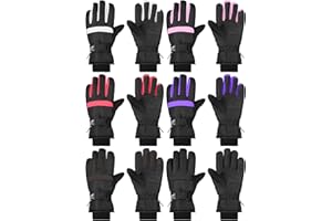 Bencailor 6Pairs Winter Gloves for Kids Waterproof Boys Snow Ski Gloves Girls Warm Windproof Mittens