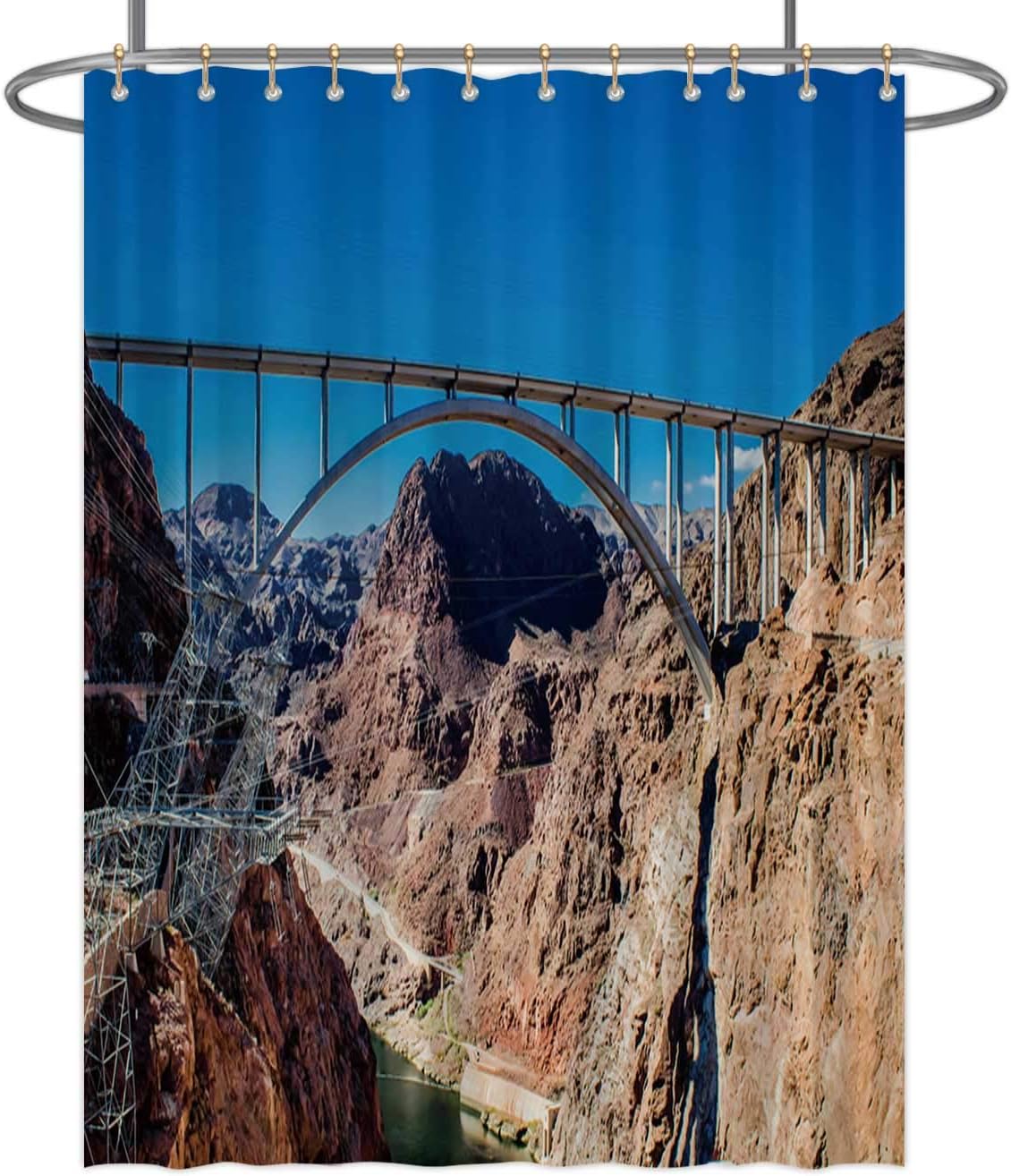 CUDEVS Mike ocallaghanu2013pat Tillman Memorial Bridge Between Nevada and Arizona in Front of The Hoover Dam,Bathroom Decor Set with Hooks 36''W x 72''H