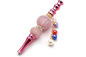 BBRAND Shisha Hookah Accessories Metal Rhinestone Nozzle Diamond Pendant Hookah Tips Shisha Nargila Hose Interface Mouth Tips 1pc (Pink)