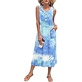 MOLERANI Women's Summer Maxi Dress 2026 Sleeveless Button Down Casual Loose Long Beach Sundress Travel Vacation Outfits