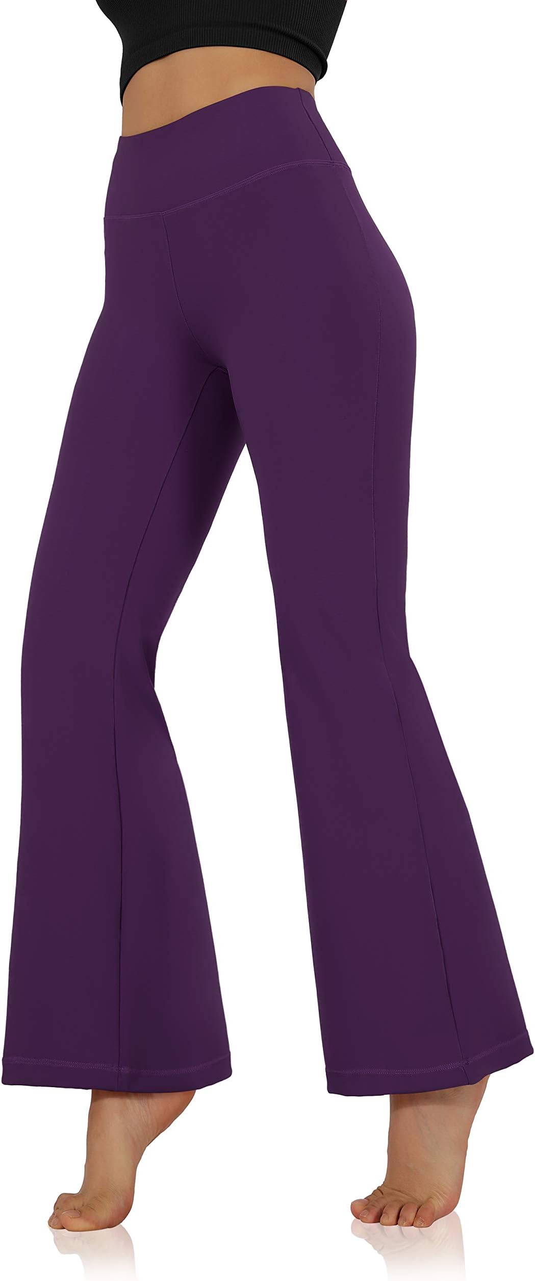 Women's Bootcut Yoga Pants Tummy Control Non See Through Bootleg Gym Workout Pants