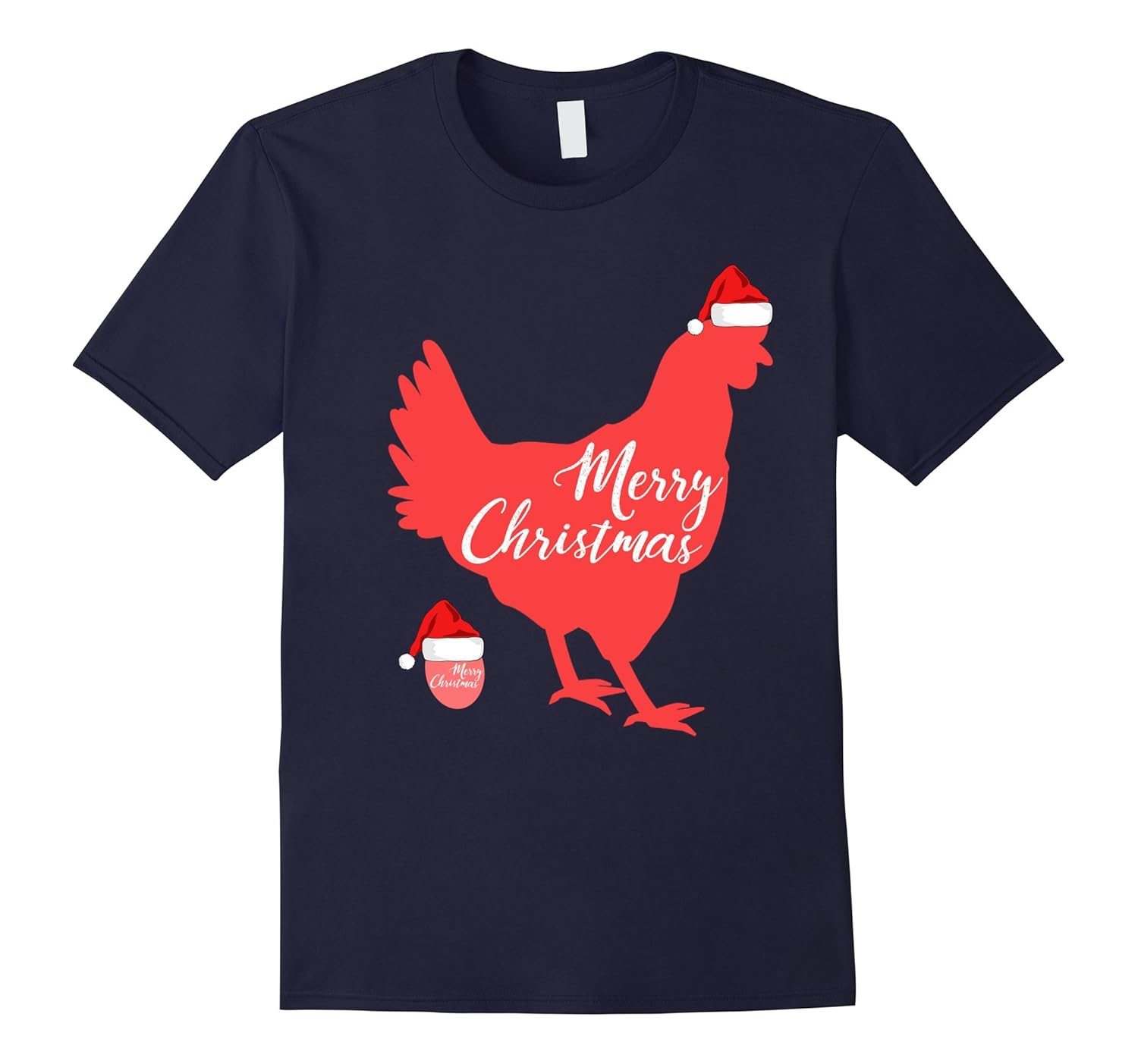 Funny Chicken Christmas T-shirt Merry Christmas Tee-Rose