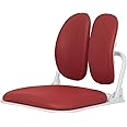 【Made in Korea】 Dual-Backrests Ergonomic Floor Chair with Back Support - Meditation Chair, Floor Gaming Chair, Reading Chair, Floor Chairs for Adults, Foldable Chair (Red)