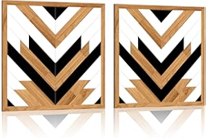 Yulejo 2 Pcs Western Bathroom Decor Aztec Wall Decor Farmhouse Western Home Wall Decor Southwestern Decor Mexican Rustic Diamond Sign Modern Geometric Boho Wall Art for Living Room Bathroom