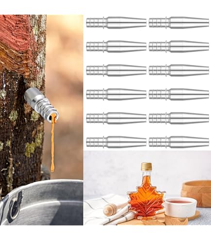 Maple Syrup Tapping Kit 12-Pack - Professional Tree Extractor Tools With Spiles & 60cm(23.6 Inch) Tubes, Backyard Sugarmaking Starter Set