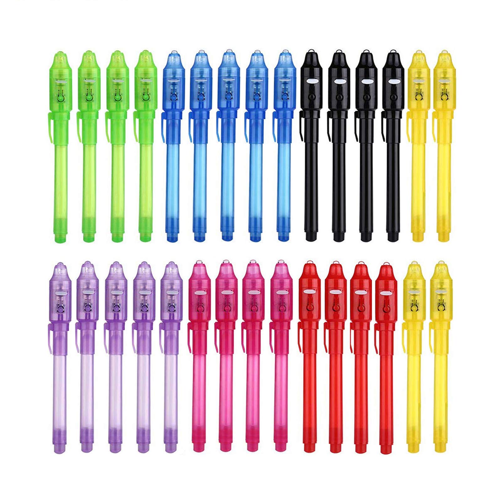 DazSpirit Invisible Ink Pens, 30pcs Spy Pens with UV Light for Kids Party Bag Filler, Magic Marker for Kids to Write Secret Message, Invisible Ink for Writing Secret Message