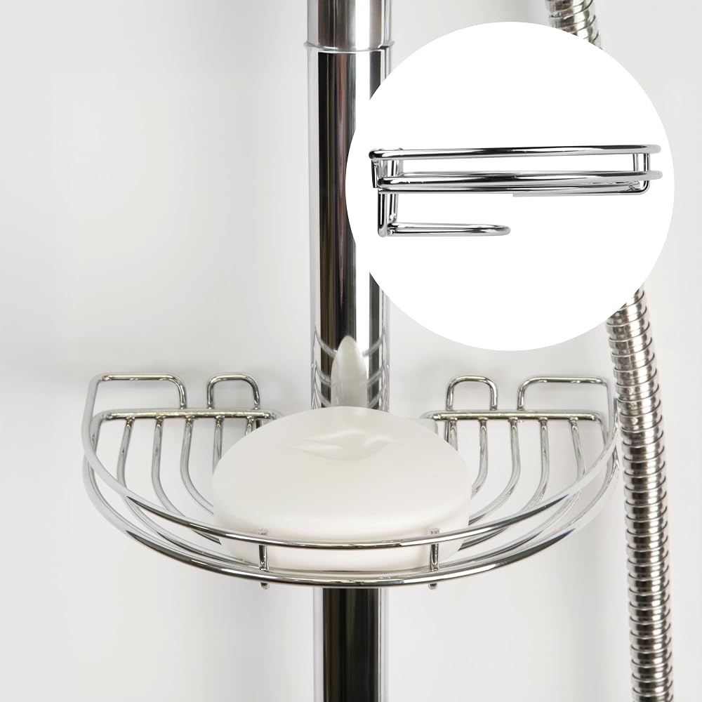 Croydex Easy Fit Riser Rail Soap Basket Bathroom Shelf Five Year Rust Free