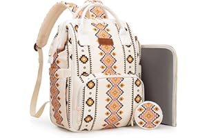 Montana West Wrangler Diaper Bag Backpack Aztec Travel Backpack Purses Western Multi-Function Baby Bags for Mom with Waterproof Insulated Pockets