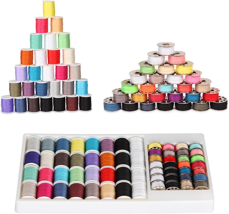 NEX XMS133 60 Piece Sewing Thread Kit For Sewing Machine, Mixed Colors