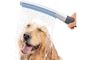 Shandus Professional Dog Shower Head, Dog Shower Attachment, Pet Shower Attachment, Indoor Outdoor Dog Shower Wand for Fast Easy Dog Bathing and Cleaning, 8-Foot Flex Hose, 3 Washing Spray Mode On/Off