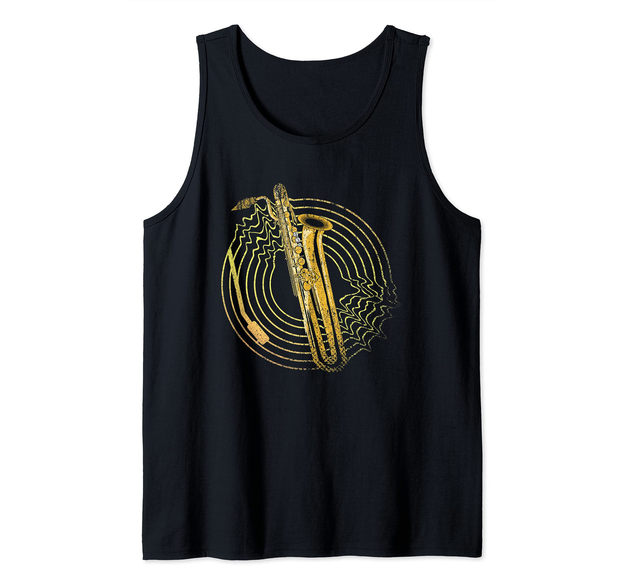 Jazz Musician Saxophonist Musical Instrument Vinyl Saxophone Tank Top