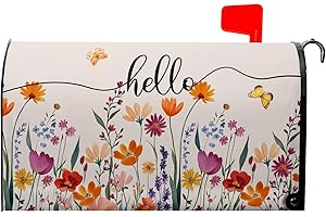 VENTUCOVEN 21x18 Inch Fall Mailbox Cover Watercolor Flower Mailbox Covers Magnetic Standard Size Colorful Floral Mail Box Wrap Butterfly Decorations for Outside Garden Yard Fall Summer Autumn