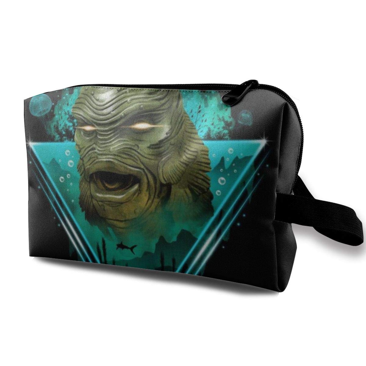 Makeup Bag Cosmetic Pouch Retro 80s Spooky Creature From The Black Lagoon Multi-Functional Bag Travel Kit Storage Bag