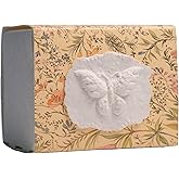 The FAVORITE PLACE® Burial Biodegradable Urn for Human Ashes, (Small Butterfly Urn Box), Water Burial Urn, Urn for Cremation, Cremation Urn, (Small Butterfly on Florentine Flower) R-215