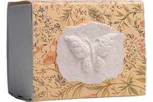 EARTH MEMORIALS The FAVORITE PLACE® Burial Biodegradable Urn for Human Ashes, (Small Butterfly Urn Box), Water Burial Urn, Urn for Cremation, Cremation Urn, (Small Butterfly on Florentine Flower) R-215