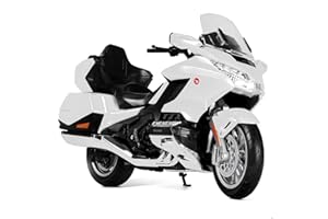 Risopen 1:12 Motorcycle Model Toy for Honda Goldwing Metal Die-cast with Plastic Motorcycle Model for Welly No Assembly Required Mini Finished Moto Gift for Adult（White）