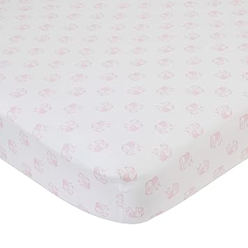pink fitted cot sheet
