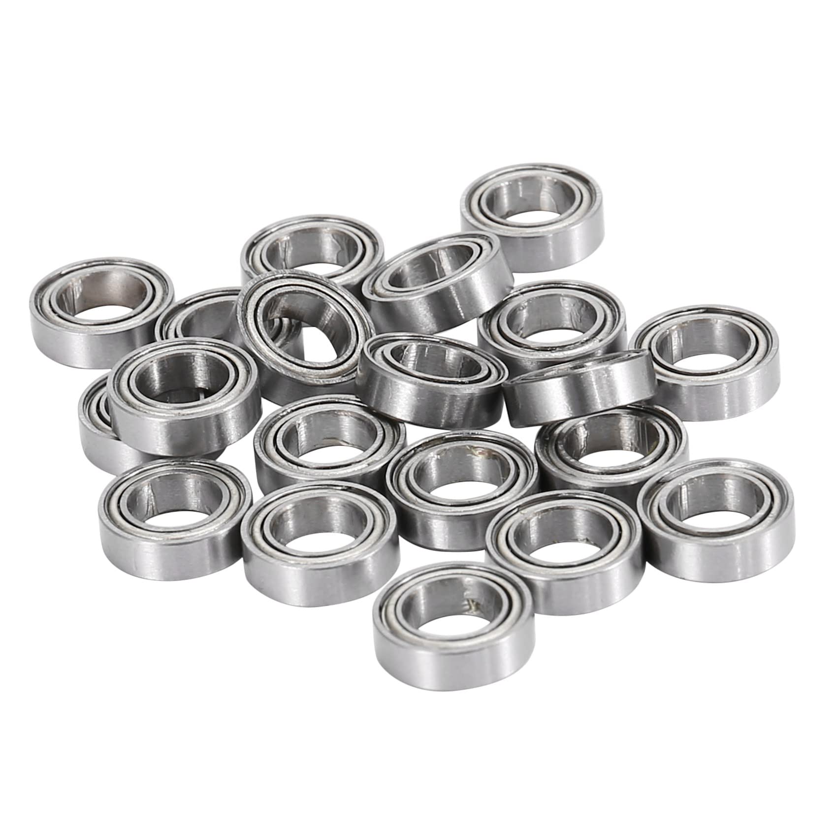 tassieroon 20Pcs MR106-ZZ Bearing 6 x 10 x 3mm Metal Shielded Ball Bearing Pre-Lubricated with Grease Radial Ball Bearing