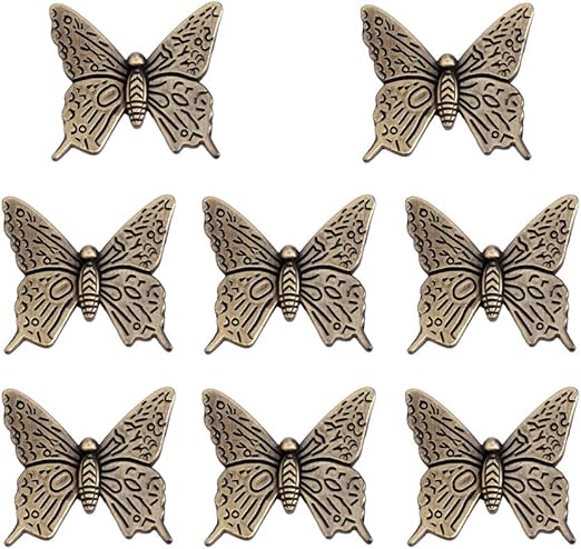 Welldoit Antique Butterfly Shape Acrylic Crystal Drawer Knob Pull