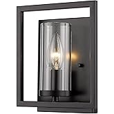 Golden Lighting Marco 1-Light Metal Wall Sconce in Matte Black