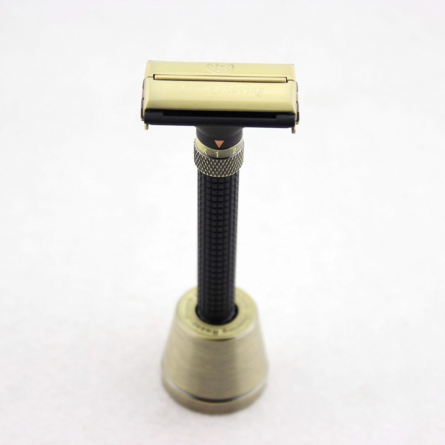 Frank shaving Adjustable Butterfly Double Edge Safety Razor Matte BLACK & Bronze