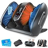 Foot Massager with Heat & Cold, 2026 Upgraded Shiatsu Foot & Calf Massager Machine, 4 Modes, 6 Levels, Electric Roller Massage for Feet, Legs & Arms, Home Office Relaxation Gift for Women and Men-Gray