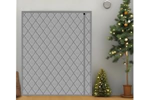 Wohomzy Thermal Door Curtain Fits Doors Size 48"x82"，Curtain Size 51"x84", Magnetic Insulated Curtain Side Open Keep Warm in Winter Cool in Summer,Diamond Pattern,Gray