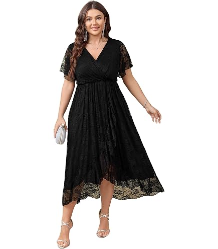 pleated lace dress xxl sunmoday Women's Plus Size Midi Summer Dress Short Sleeve Casual Flowy Dress with Pockets Wine Red XXXL at Amazon Women's Clothing store Christening Dresses 124cm/48.82 Sleeve Choose Your Fabric Type:Verona Woven Stretch Poly 58