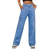 IWD Womens Cargo Pants High Waisted Straight Leg Trousers with 6 Pockets Casual Baggy Pants Trendy Clothes 2026