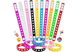 HTZNHXT Silicone Charm Bracelets, 8 Inch Bracelets Bulk Band for Kids, Silicone Wristbands Adjustable Rubber Bracelet Hold the Shoe Charms for Students