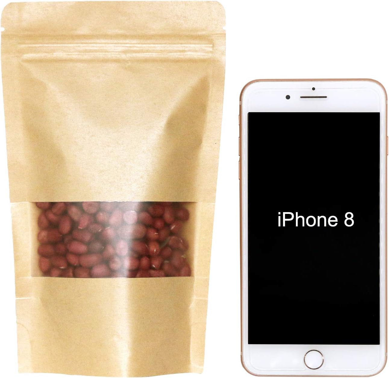 SumDirect 50pcs 12x20cm Kraft Stand Up Food Bags - Image 3