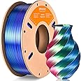 ERYONE Silk Tri Color PLA Filament 3D Printer 1.75mm +/- 0.03mm, Multicolor Filament Tricolor PLA 250G(1.1lbs) Cardboard Spoo