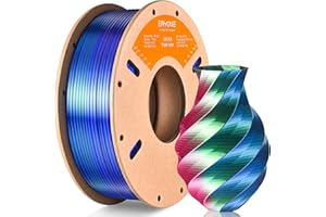 ERYONE Silk Tri Color PLA Filament 3D Printer 1.75mm +/- 0.03mm, Multicolor Filament Tricolor PLA 250G(0.55lbs) Cardboard Spool, Red Blue Green
