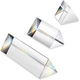 3pc Equilateral Crystal Prisms Set -1",2" &amp; 4" Crystal Triangular Prism | Optical Prisms Glass Physics Teaching Refracted Light Spectrum Rainbow Maker Photography Props