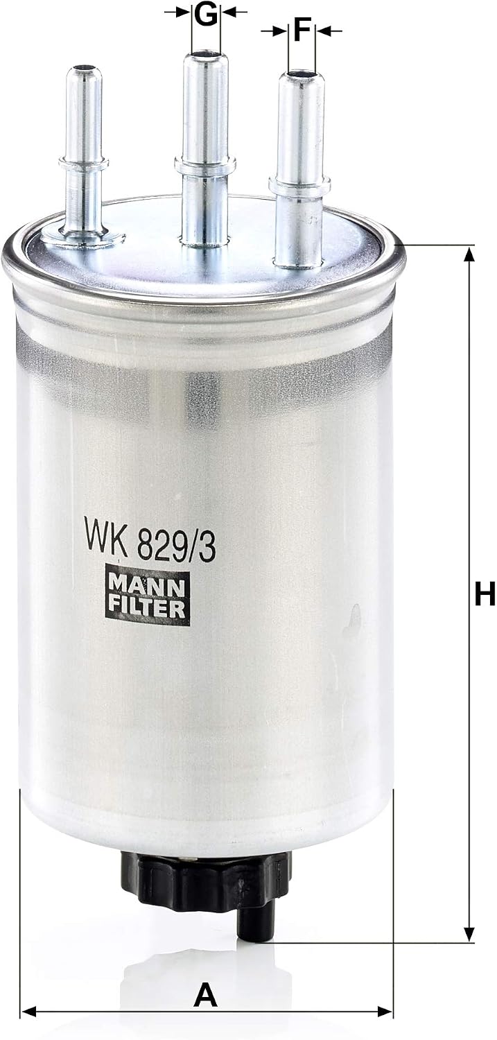 MANN-FILTER WK 829/3 Fuel Filter - CARS + TRANSPORTERS, Black, Single pack - Image 3