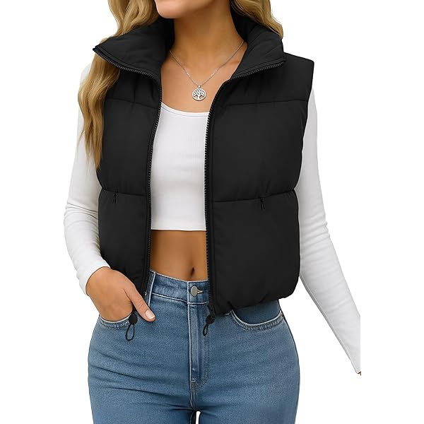 JZC Womens Puffer Vest Fashion Lightweight Jacket Winter Zip Up